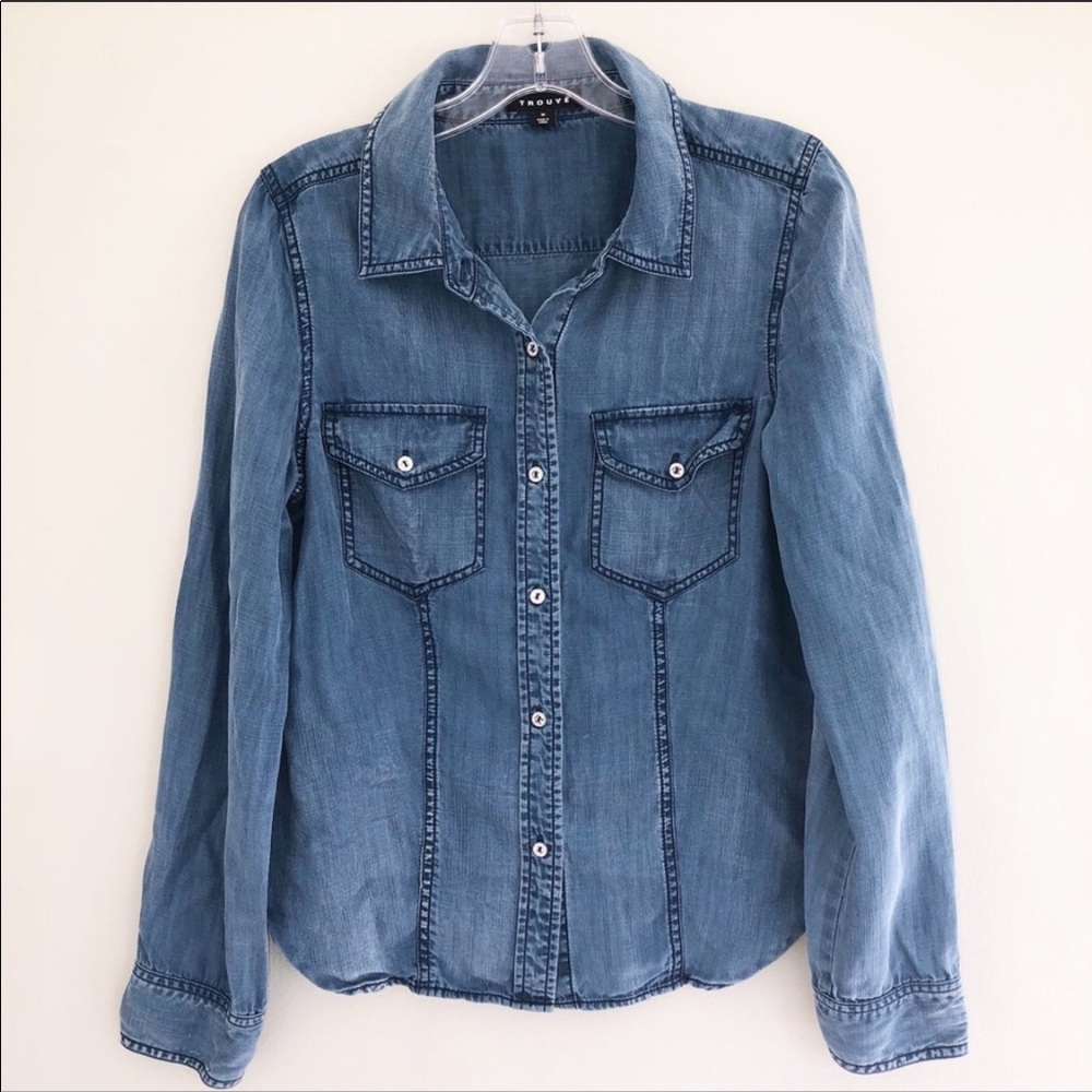 Trouvé Denim Chambray Shirt - Small - Picture 3 of 8